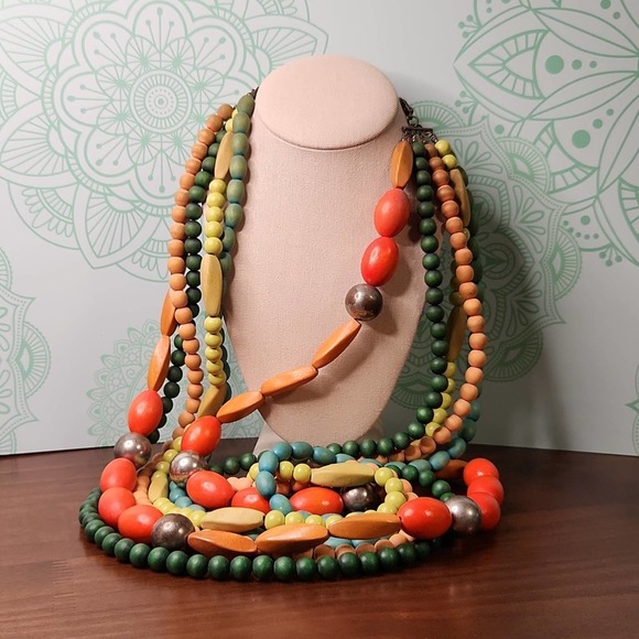 Chico's Jewelry - Chicos Wood Bead Necklace